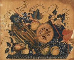 American School, 19th Century Still Life of Fruit.